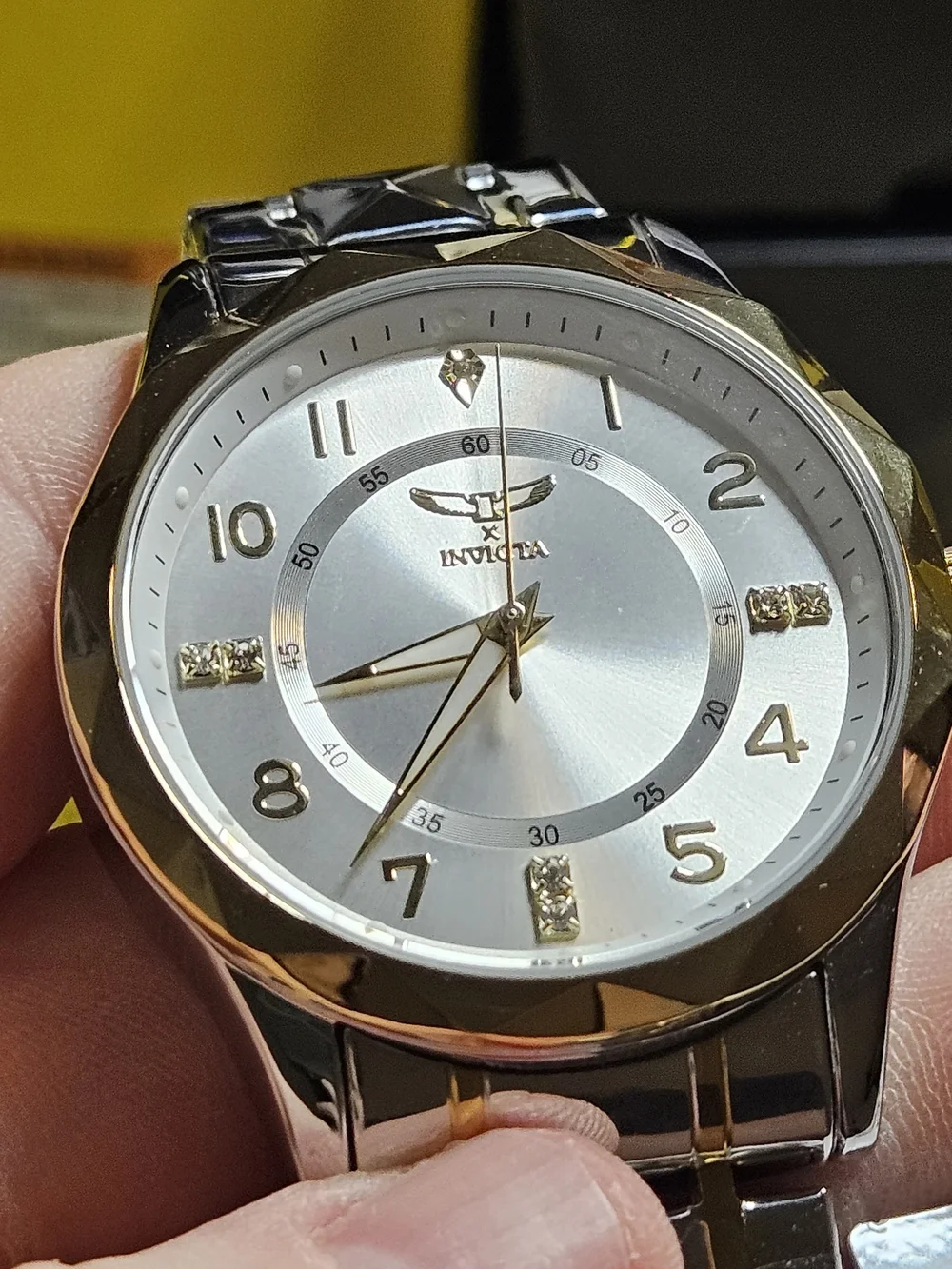 Invicta Specialty Men’s 41mm Watch – Silver Dial, Geometric Link Band